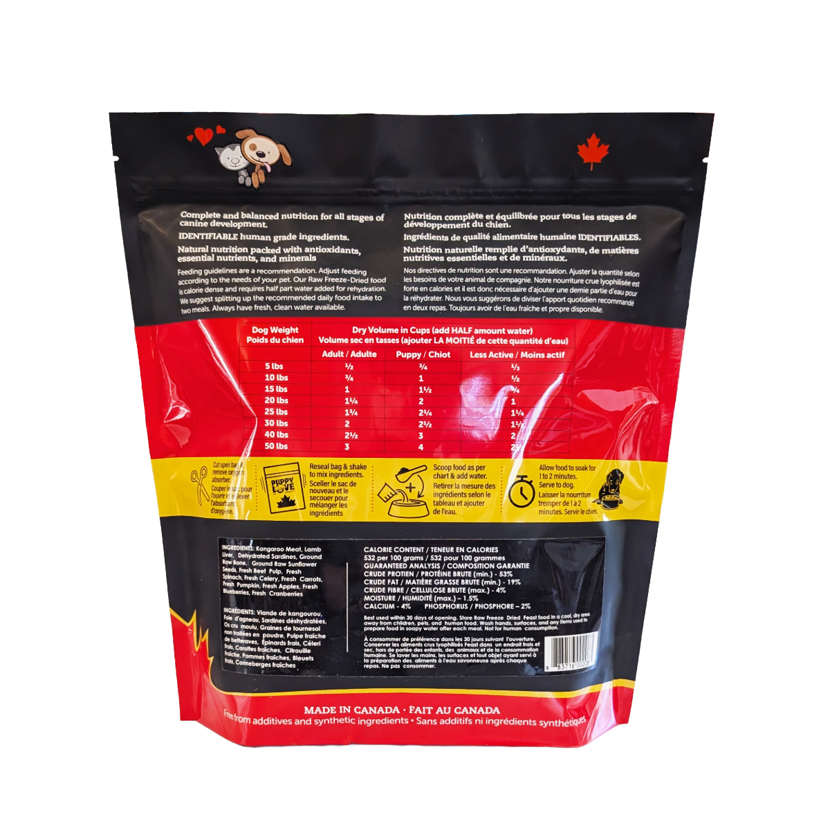 Puppy Love Raw Freeze Dried Feasts - Kickin' It Kangaroo