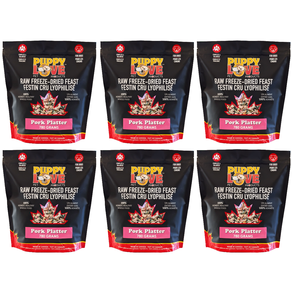 Puppy Love Raw Freeze Dried Feast - Pork Platter