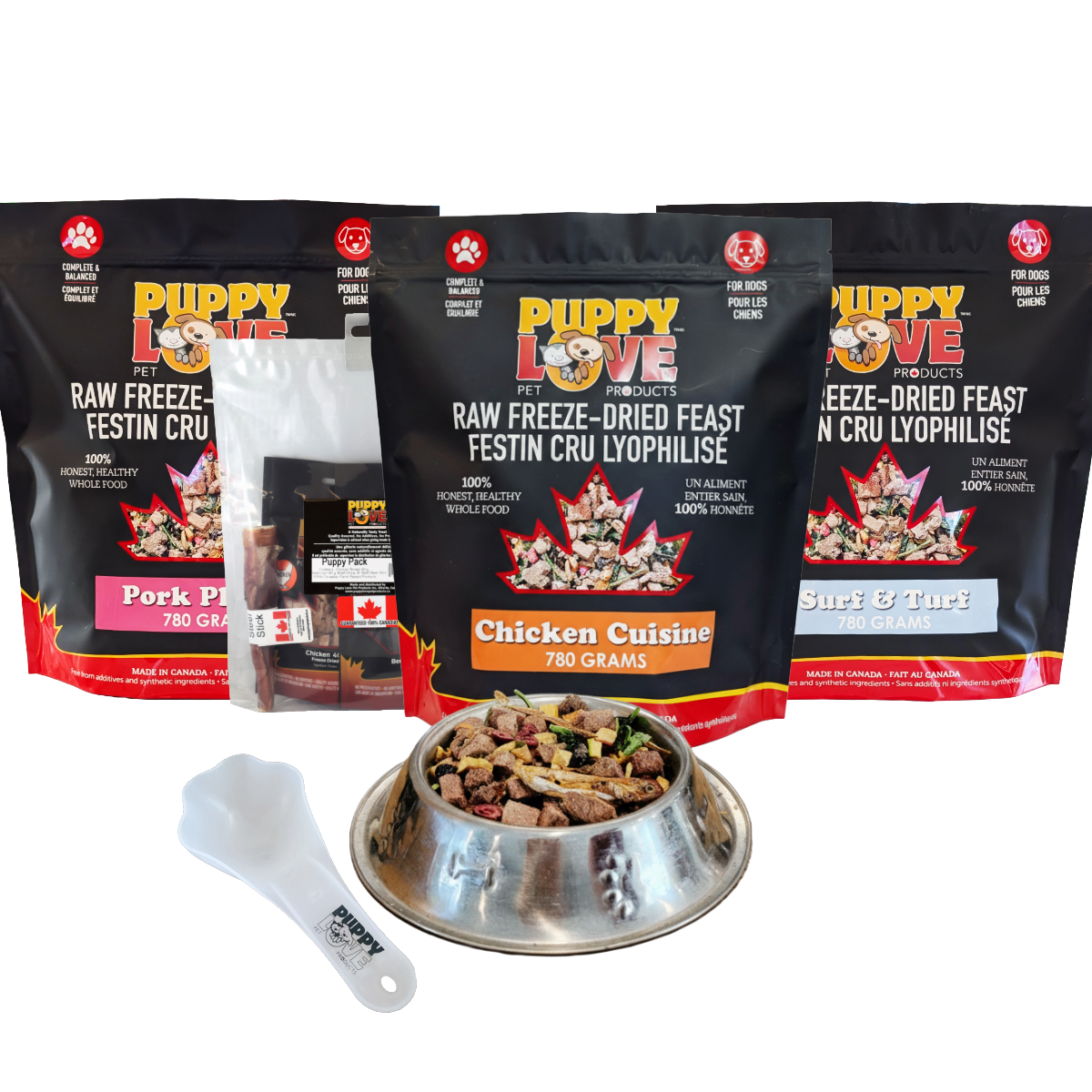 Starter Box - Raw Freeze-Dried Feasts Bundle with Scoop & Puppy Pack