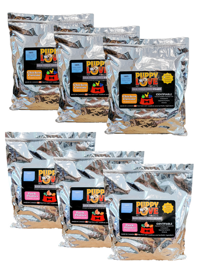 Mixed Bundle - Puppy Love Raw Freeze Dried Feast - Chicken Cuisine & Pork Platter